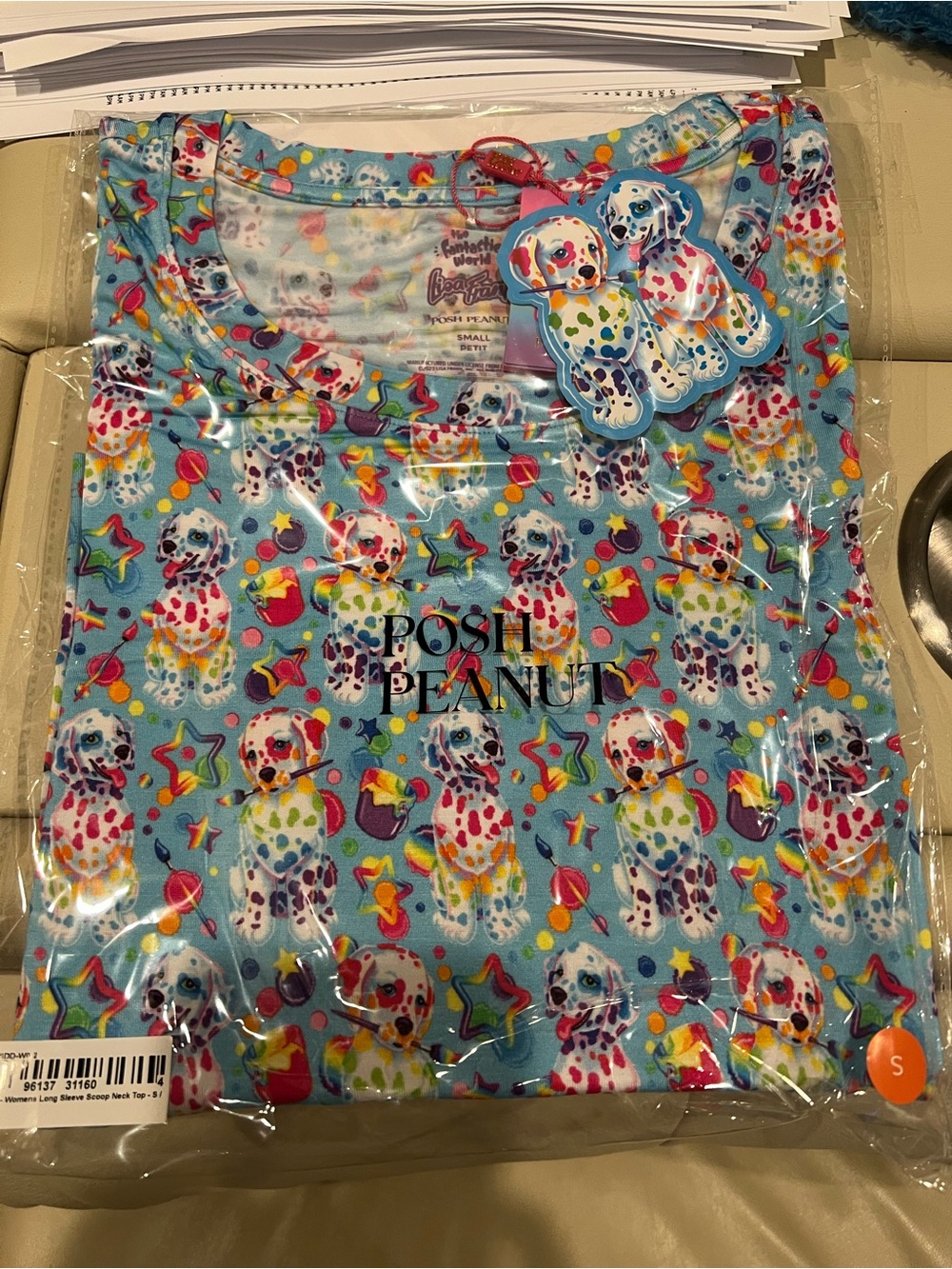 Posh Peanut Lisa Frank Spotty Dotty Long Sleeve Pajamas set (S)